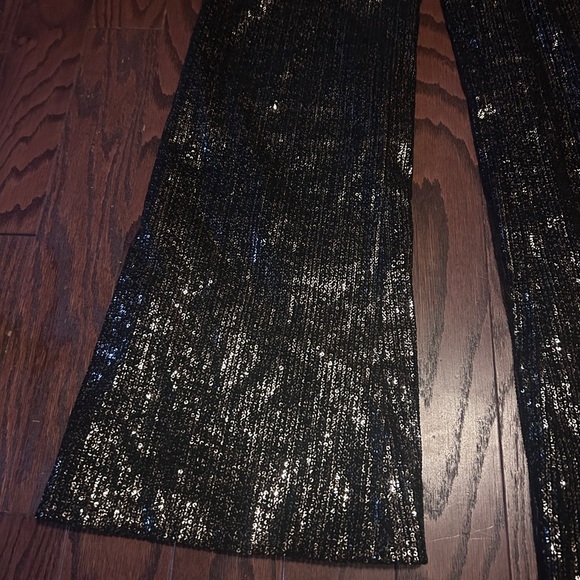 House of Harlow 1960 Glittering Black Wide-Leg Pants - Picture 3 of 8